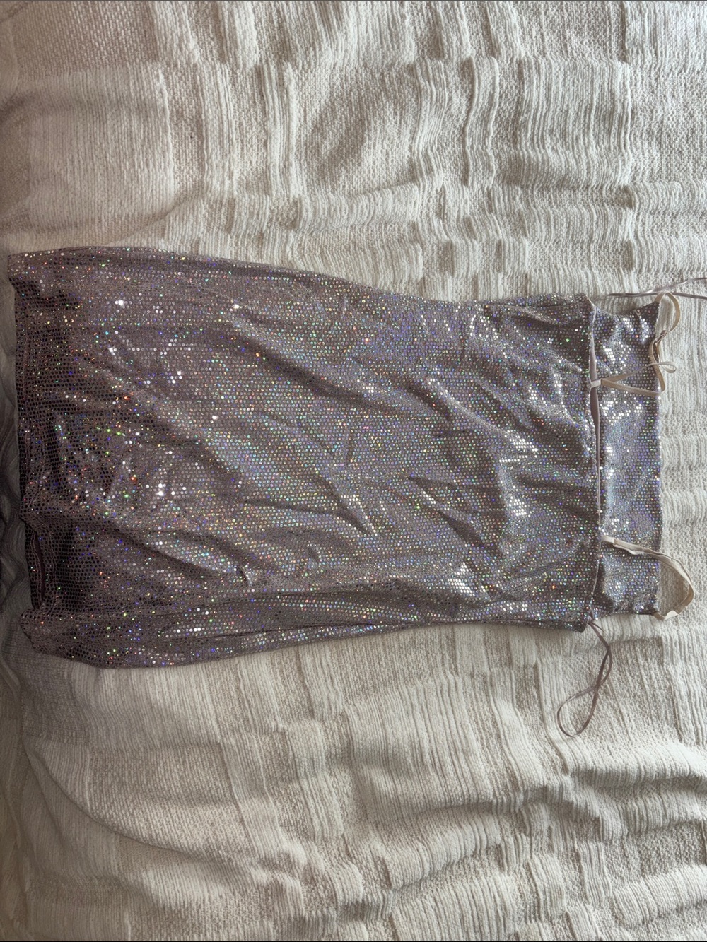 T.J.Maxx Iridescent Silver Sequin Mini Dress - Picture 6 of 6